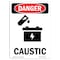 Signmission Safety Sign, OSHA Danger, 14" Height, Caustic, Portrait, D-1014-V-1055 OS-DS-D-1014-V-1055 - alternate 1